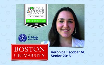 Poets&Quants  Award Best & Brightest Business Major of 2021 for our senior 2016 Verónica Escobar